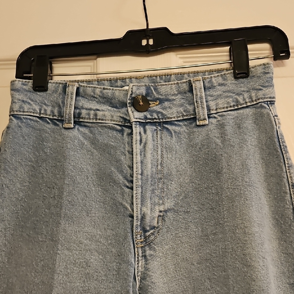 H&M Sky Blue Denim Cropped Wide Leg Jean - Picture 2 of 8